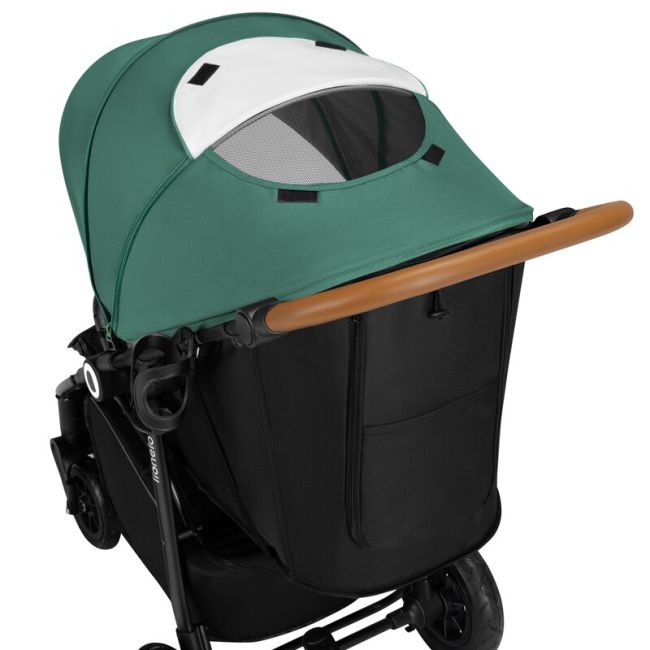 Carucior sport, Lionelo, Natt, De la nastere, Cu accesorii si capotina XXL reglabila, 0 - 22 kg, Conform cu standardele europene de securitate EN1888-1, EN1888-2, Verde BYNLO-NATT_GREEN_EMERALD