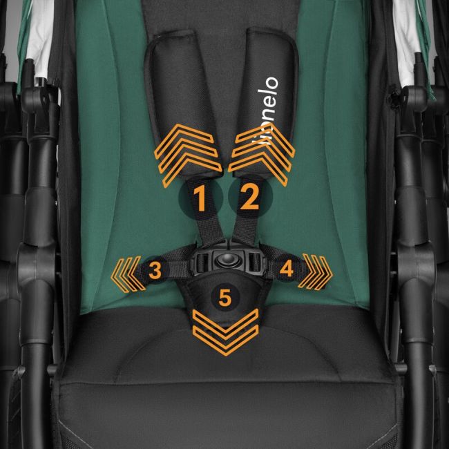 Carucior sport, Lionelo, Natt, De la nastere, Cu accesorii si capotina XXL reglabila, 0 - 22 kg, Conform cu standardele europene de securitate EN1888-1, EN1888-2, Verde BYNLO-NATT_GREEN_EMERALD