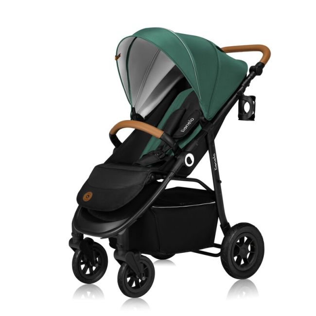 Carucior sport, Lionelo, Natt, De la nastere, Cu accesorii si capotina XXL reglabila, 0 - 22 kg, Conform cu standardele europene de securitate EN1888-1, EN1888-2, Verde BYNLO-NATT_GREEN_EMERALD
