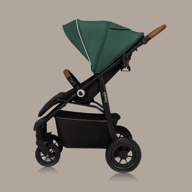 Carucior sport, Lionelo, Natt, De la nastere, Cu accesorii si capotina XXL reglabila, 0 - 22 kg, Conform cu standardele europene de securitate EN1888-1, EN1888-2, Verde BYNLO-NATT_GREEN_EMERALD