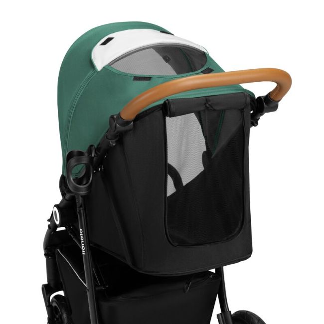 Carucior sport, Lionelo, Natt, De la nastere, Cu accesorii si capotina XXL reglabila, 0 - 22 kg, Conform cu standardele europene de securitate EN1888-1, EN1888-2, Verde BYNLO-NATT_GREEN_EMERALD