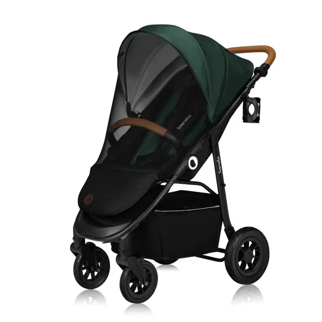 Carucior sport, Lionelo, Natt, De la nastere, Cu accesorii si capotina XXL reglabila, 0 - 22 kg, Conform cu standardele europene de securitate EN1888-1, EN1888-2, Verde BYNLO-NATT_GREEN_EMERALD