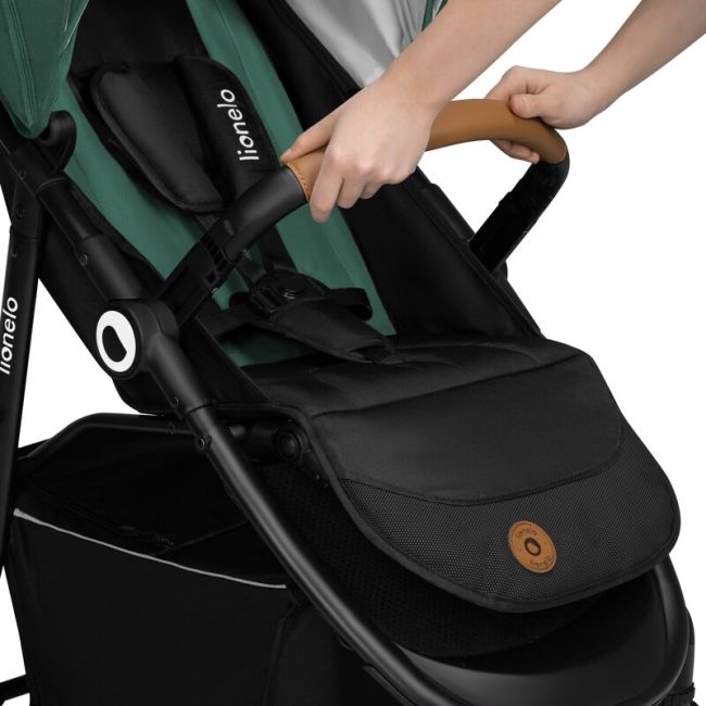 Carucior sport, Lionelo, Natt, De la nastere, Cu accesorii si capotina XXL reglabila, 0 - 22 kg, Conform cu standardele europene de securitate EN1888-1, EN1888-2, Verde BYNLO-NATT_GREEN_EMERALD