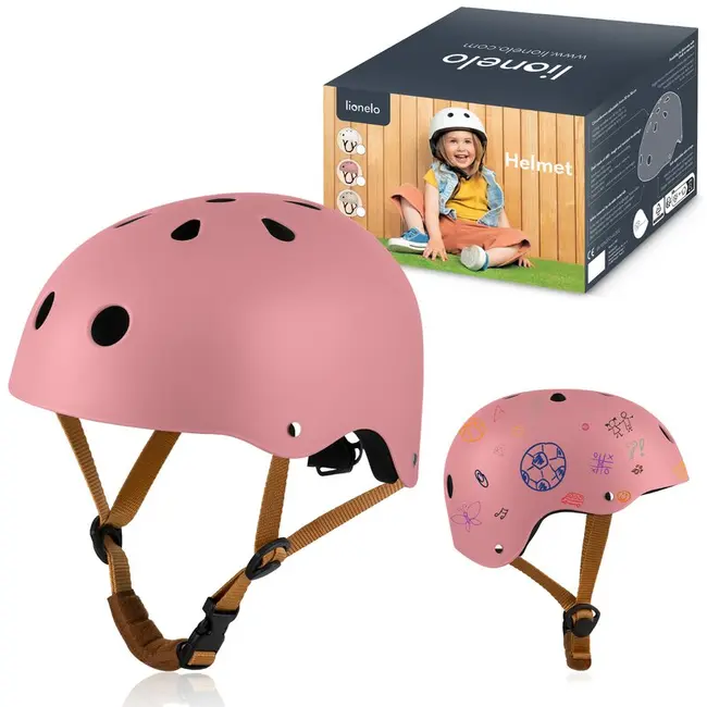 Casca pentru copii, Lionelo, Reglabila 50-56 cm, Din ABS si EPS, Conform cu standardul EN1078, Roz BYNLO-HELMET_PINK_ROSE