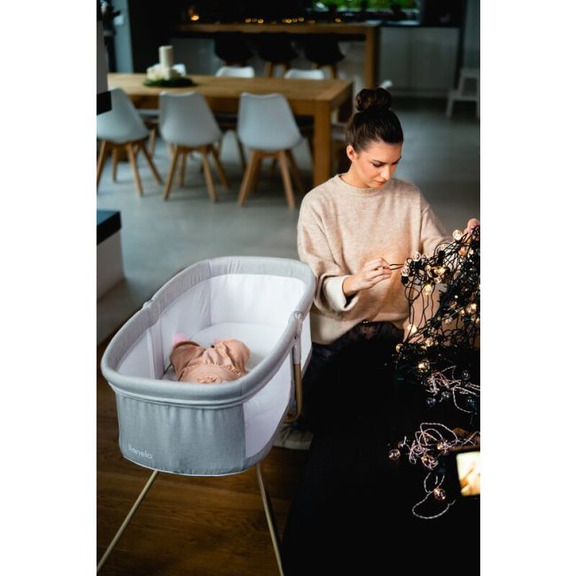 Patut balansoar, Lionelo, Malin Evo, 3 in 1, Pliabil, 0-9 kg, Geanta Transport, Asamblare Rapida, Ultra-Usor, Conform cu standardele europeane de securitate EN1130 si EN16890, Bej BYNLO-MALIN_EVO_BEIGE_NATURAL
