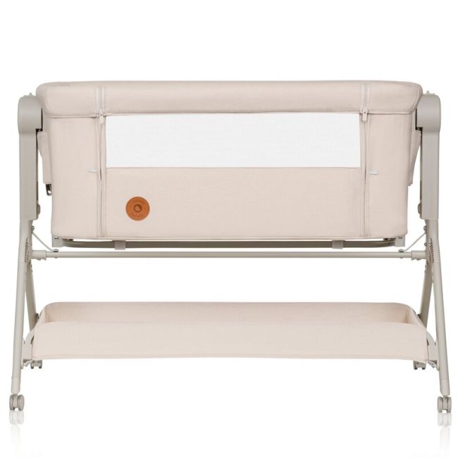Patut co-sleeper, Lionelo, Leonie Plus, Pliabil, Cu sistem de leganare, Cu setare unghiulara, Reglabil in 6 pozitii pe inaltime, Conform cu standardele europeane de securitate EN1130 si EN16890, Bej BYNLO-LEONIE_PLUS_BEIGE_SAND