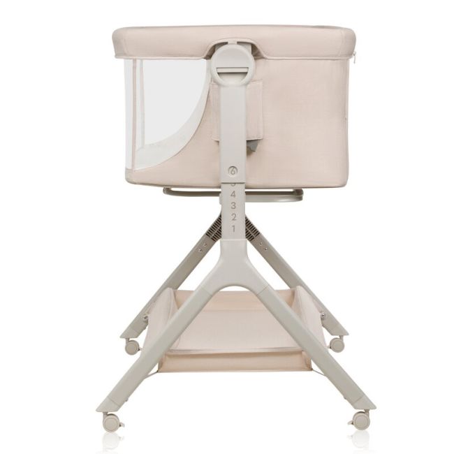 Patut co-sleeper, Lionelo, Leonie Plus, Pliabil, Cu sistem de leganare, Cu setare unghiulara, Reglabil in 6 pozitii pe inaltime, Conform cu standardele europeane de securitate EN1130 si EN16890, Bej BYNLO-LEONIE_PLUS_BEIGE_SAND