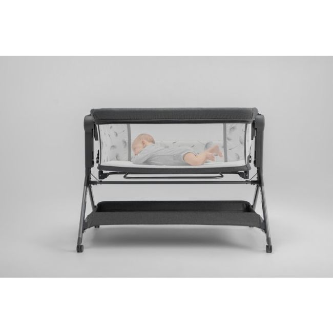 Patut co-sleeper, Lionelo, Leonie Plus, Pliabil, Cu sistem de leganare, Cu setare unghiulara, Reglabil in 6 pozitii pe inaltime, Conform cu standardele europeane de securitate EN1130 si EN16890, Bej BYNLO-LEONIE_PLUS_BEIGE_SAND