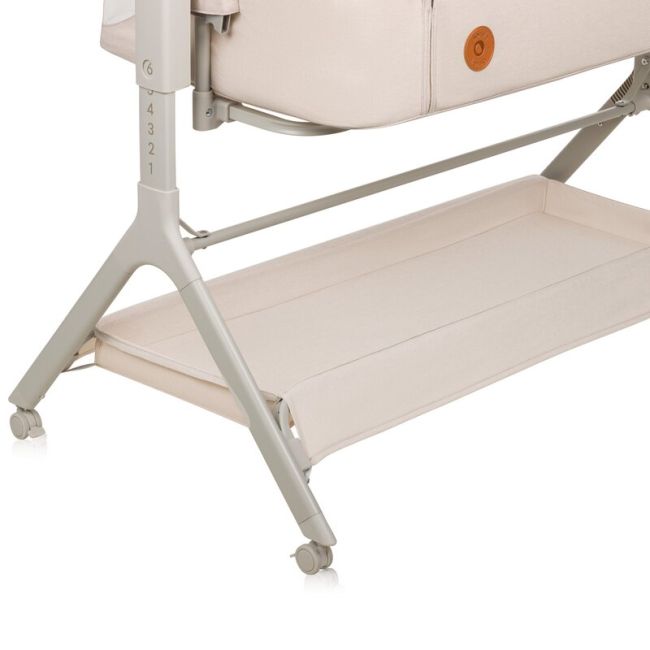 Patut co-sleeper, Lionelo, Leonie Plus, Pliabil, Cu sistem de leganare, Cu setare unghiulara, Reglabil in 6 pozitii pe inaltime, Conform cu standardele europeane de securitate EN1130 si EN16890, Bej BYNLO-LEONIE_PLUS_BEIGE_SAND