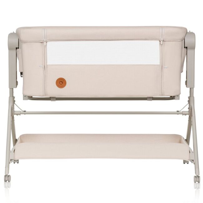 Patut co-sleeper, Lionelo, Leonie Plus, Pliabil, Cu sistem de leganare, Cu setare unghiulara, Reglabil in 6 pozitii pe inaltime, Conform cu standardele europeane de securitate EN1130 si EN16890, Bej BYNLO-LEONIE_PLUS_BEIGE_SAND
