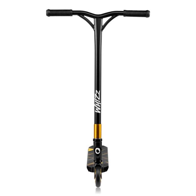 Trotineta, Lionelo, Whizz, Pentru Acrobatii, Rulmenti ABEC-9, Sistemul de compresie IHC 9, 20 - 100 kg, Conform cu standardul european de securitate EN14619, Galben/Negru BYNLO-WHIZZ_BLACK_CARBON_YELLOW