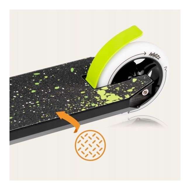 Trotineta, Lionelo, Whizz, Pentru Acrobatii, Rulmenti ABEC-9, Sistemul de compresie IHC 9, 20 - 100 kg, Conform cu standardul european de securitate EN14619, Verde/Negru BYNLO-WHIZZ_GREEN_LIME_BLACK