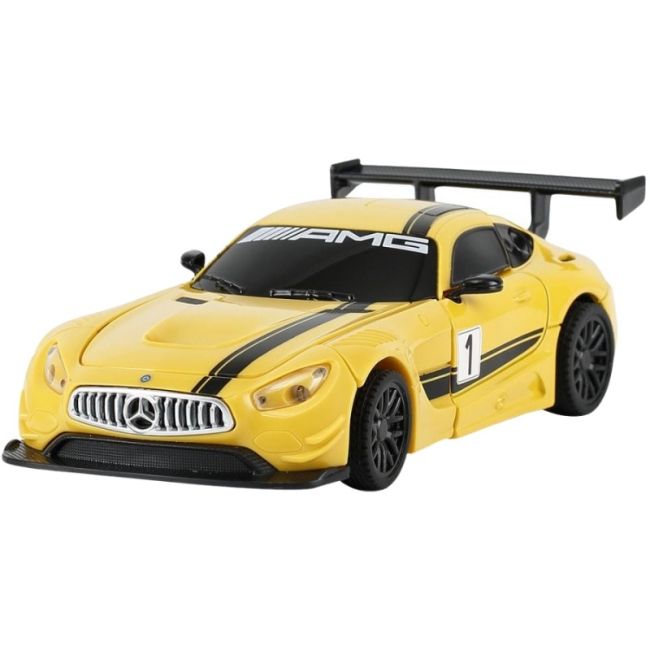 MASINUTA METALICA CONVERTIBILA MERCEDES BENZ GT3 GALBENA CU SCARA 1 LA 32 VIVRas62300_Galben