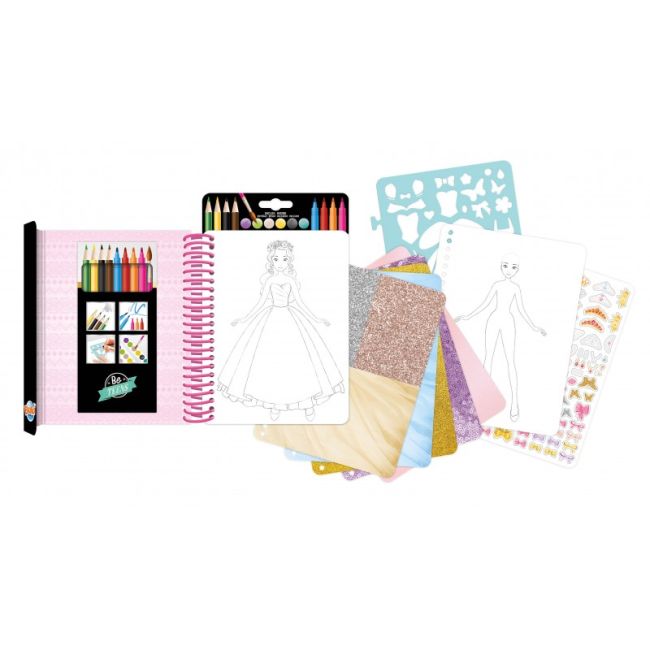 Set fashion designer pentru copii-deseneaza rochii printese bkcm101