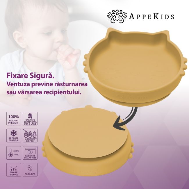 Bol din silicon, AppeKids, Kitty II - Honey KRTAK275268