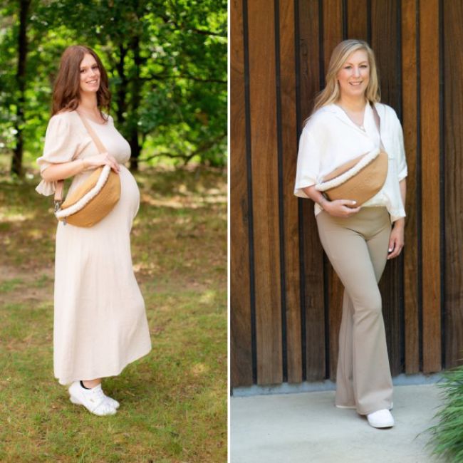 Geanta Childhome Banana On The Go aspect piele intoarsa Bej ERFCH-CWBANAMR