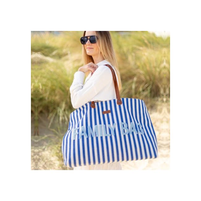 Geanta Childhome Family Bag Albastru Alb ERFCH-CWFBSTBL