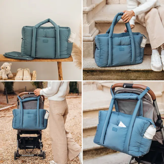 Geanta de infasat Beaba Puffi Paris Baltic Blue ERFB940317