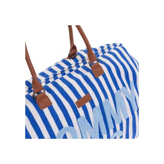 Geanta de infasat Childhome Mommy Bag Albastru Alb ERFCH-CWMBBSTBL