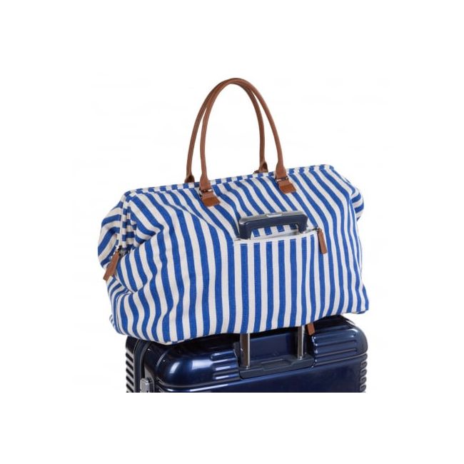 Geanta de infasat Childhome Mommy Bag Albastru Alb ERFCH-CWMBBSTBL