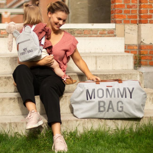 Geanta de infasat Childhome Mommy Bag Panza Oxford Gri ERFCH-CWMBBCGA