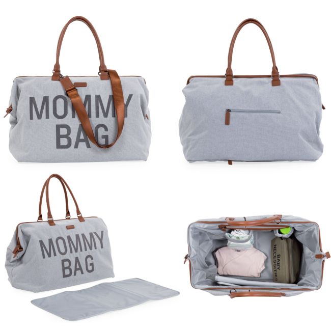Geanta de infasat Childhome Mommy Bag Panza Oxford Gri ERFCH-CWMBBCGA