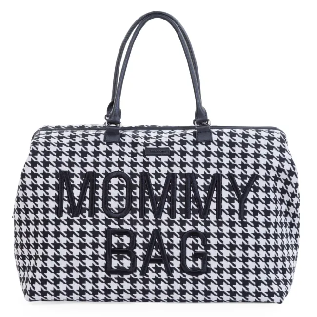 Geanta de infasat Childhome Mommy Bag Pied de Poule Negru ERFCH-CWMBBPDP