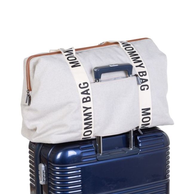 Geanta de infasat Childhome Mommy Bag Signature Alb ERFCH-CWMBBSCOW