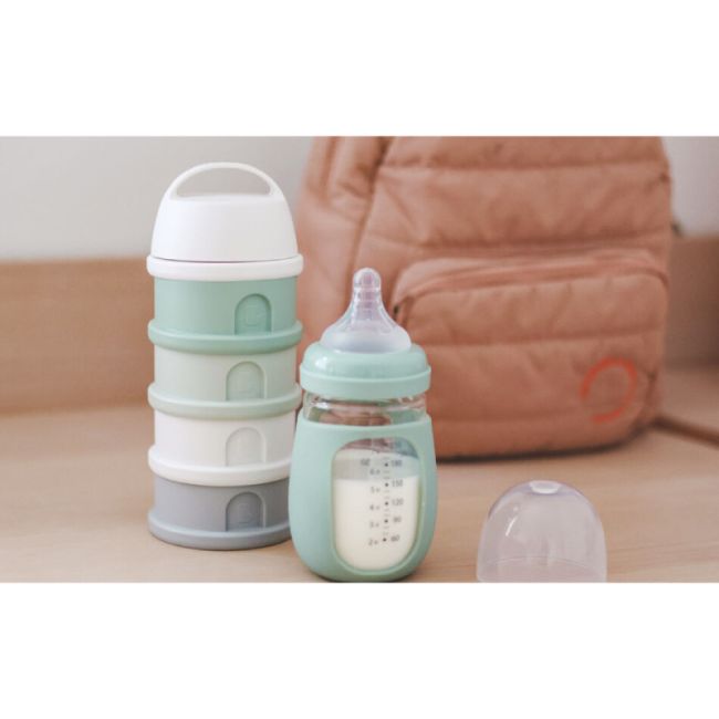 Recipient lapte praf 4 compartimente Beaba Sage Green ERFB911711