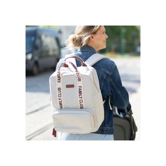 Rucsac de infasat Childhome Family Club Signature Alb ERFCH-CWBPSCOW