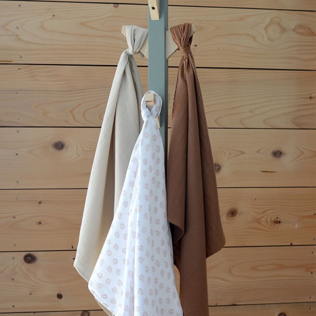 Set 3 Museline Beaba bumbac organic 70x70 cm Herisson Marron ERFB920346