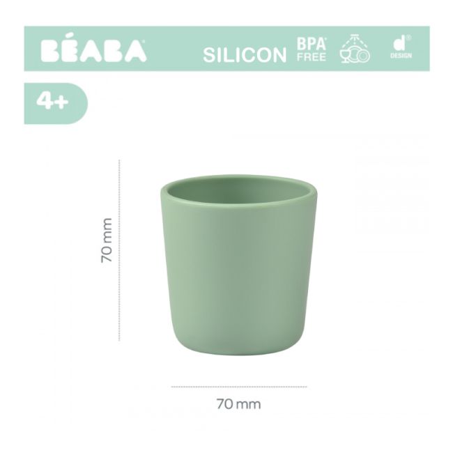Set 3 pahare silicon Beaba Sage Green ERFB913545
