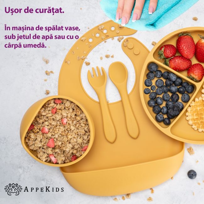 Set Diversificare, AppeKids, 100% Silicon, Classic - Honey KRTAK274964