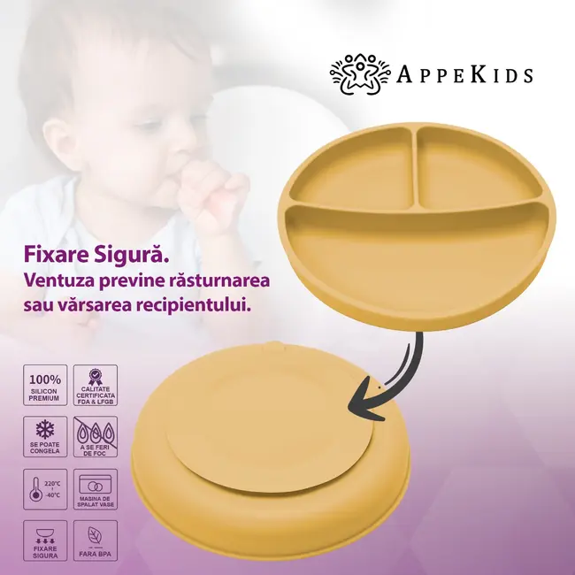 Set Diversificare, AppeKids, 100% Silicon, Classic - Honey KRTAK274964
