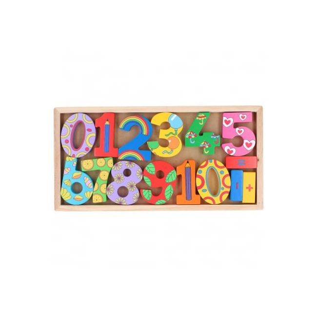 Set cifre si simboluri matematice din lemn Marionette ERFED26612