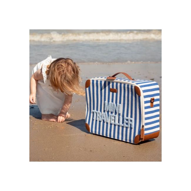 Valiza pentru copii Childhome Mini Traveller Albastru Alb ERFCH-CWSCKSTBL