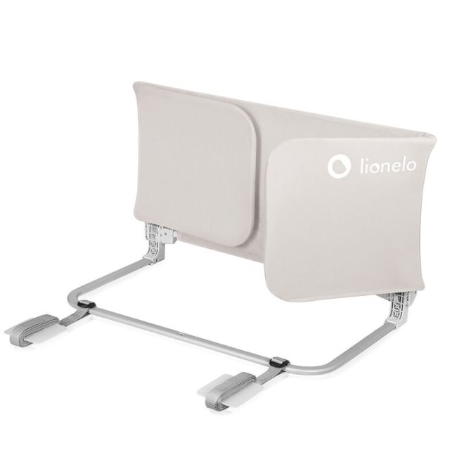 Bariera de protectie pentru pat, Lionelo, Lora XL, Pliabila, Sistem de blocare StandSafe, Geanta de transport inclusa, 150x46 cm, Conform cu BS 7972:2001+A1:2009, Bej BYNLO-LORA_XL_BEIGE_SAND