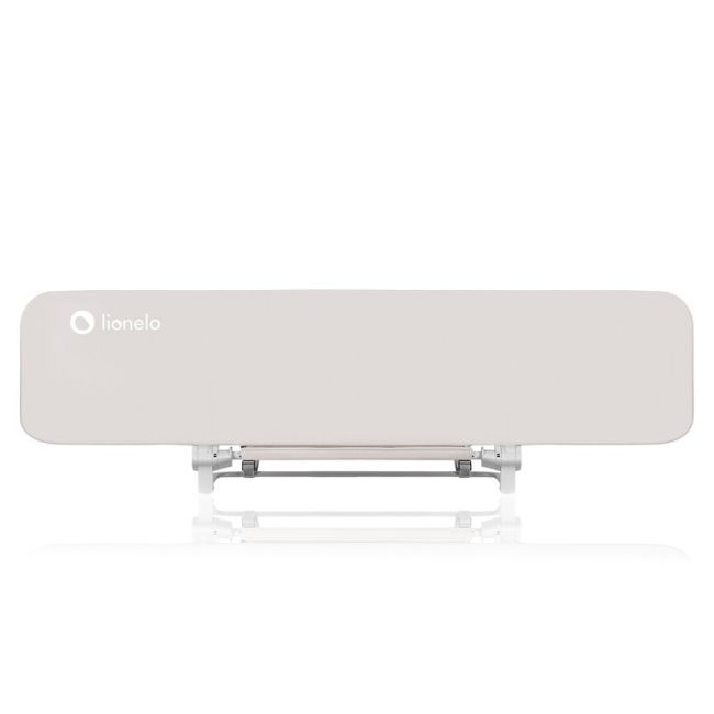 Bariera de protectie pentru pat, Lionelo, Lora XL, Pliabila, Sistem de blocare StandSafe, Geanta de transport inclusa, 150x46 cm, Conform cu BS 7972:2001+A1:2009, Bej BYNLO-LORA_XL_BEIGE_SAND