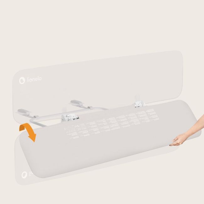 Bariera de protectie pentru pat, Lionelo, Lora XL, Pliabila, Sistem de blocare StandSafe, Geanta de transport inclusa, 150x46 cm, Conform cu BS 7972:2001+A1:2009, Bej BYNLO-LORA_XL_BEIGE_SAND
