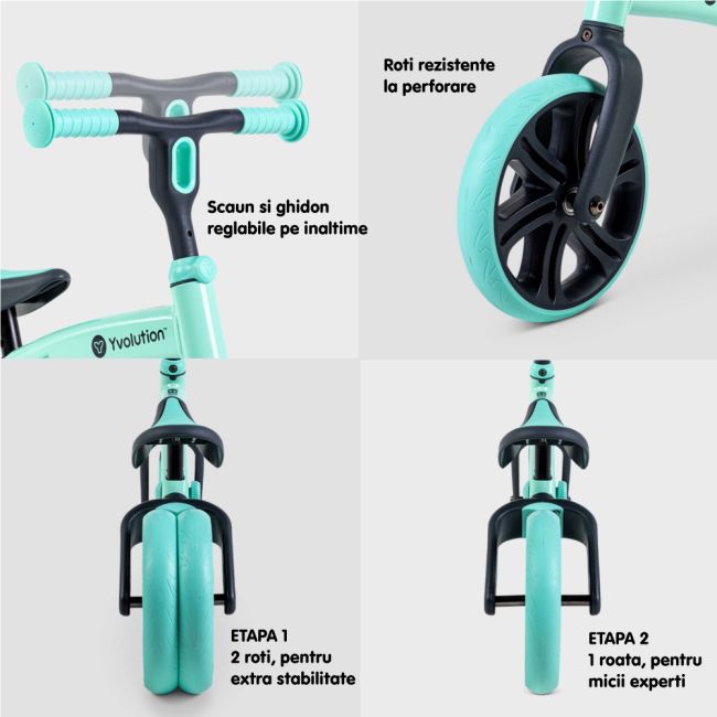Bicicleta echilibru Yvolution Y Velo Junior Green ERFYV-YT16G2