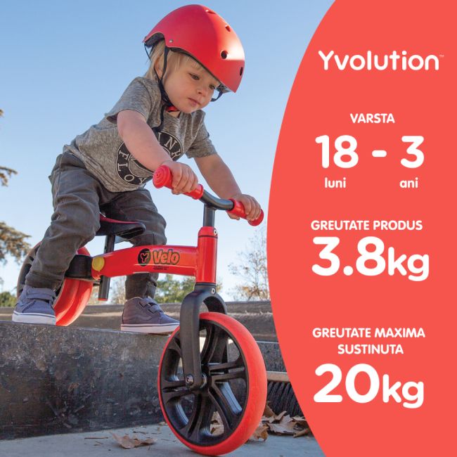 Bicicleta echilibru Yvolution Y Velo Junior Red ERFYV-YT16R2