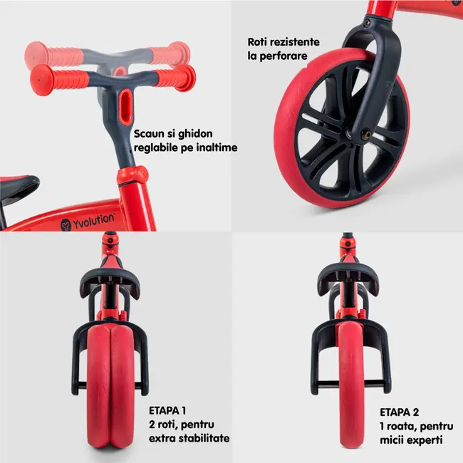 Bicicleta echilibru Yvolution Y Velo Junior Red ERFYV-YT16R2