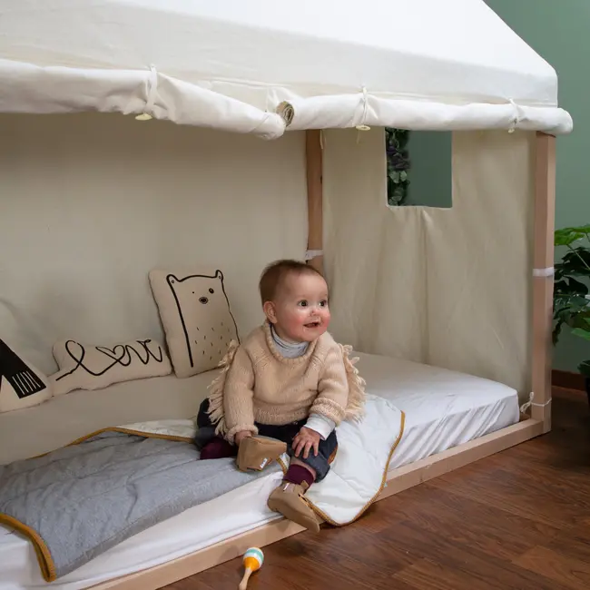 Cadru pat casuta Childhome 90x200 cm Lemn Natural ERFCH-BEFRHN200