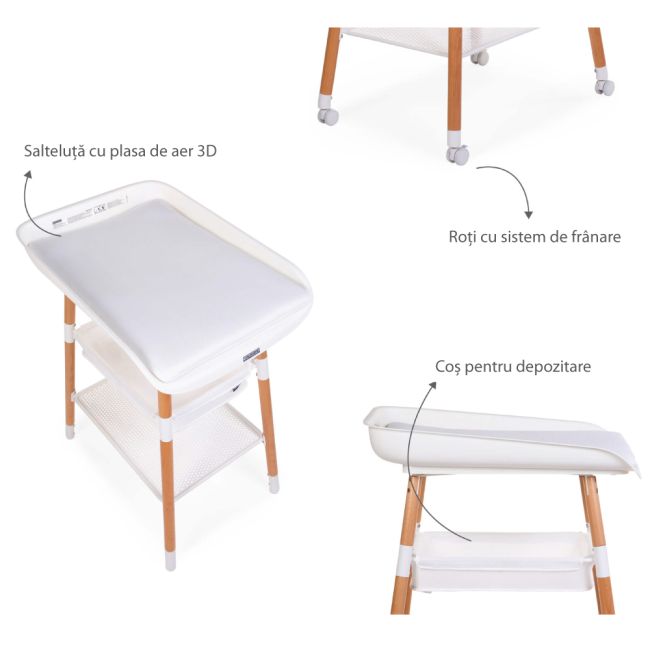 Masuta de infasat Childhome Evolux Natural Alb ERFCH-CHTEVONW