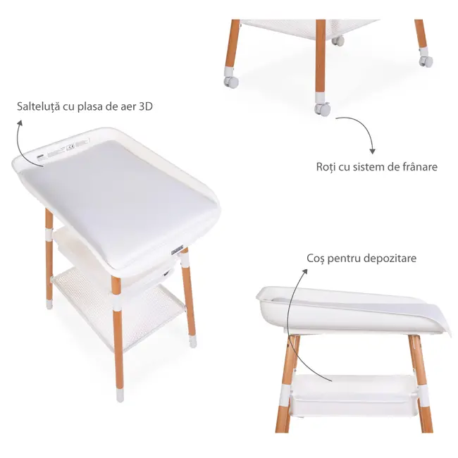 Masuta de infasat Childhome Evolux Natural Alb ERFCH-CHTEVONW