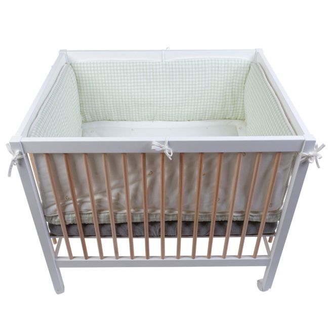Protectie patut Childhome 35x340 cm Jerse Muselina Verde ERFCH-CCPPJVF