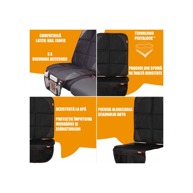 Set 2 protectii bancheta Diono Ultra Mat Black ERFD40243