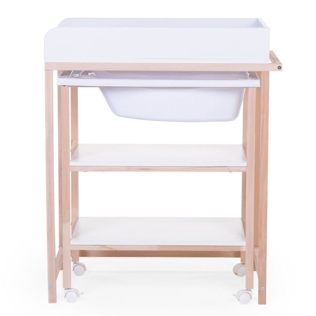 Set masa de infasat si cadita cu suport Childhome Natural Alb ERFCH-CHTBNW