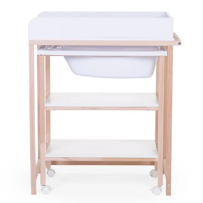 Set masa de infasat si cadita cu suport Childhome Natural Alb ERFCH-CHTBNW