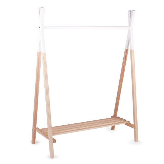 Suport haine Tipi Childhome 107x48x137 cm, Lemn Natural Alb ERFCH-CLSTIPI
